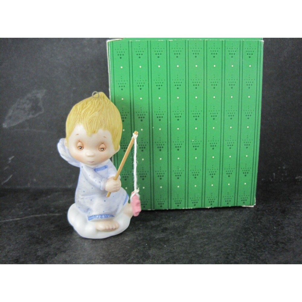 Hallmark Ornament  1983 Betsey Clark Angel with Star Porcelain NIB